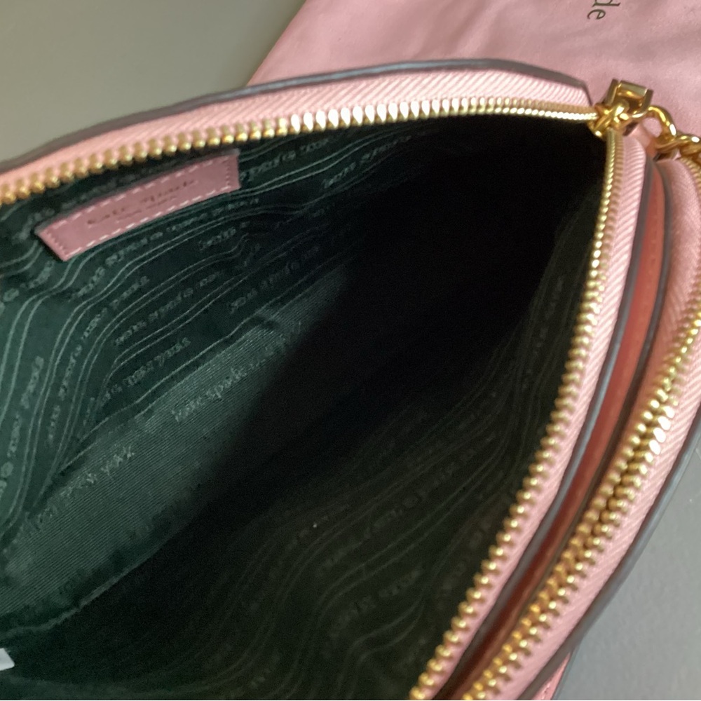 Kate Spade NWT pink leopard crossbody bag with gold hardware. - Picture 6 of 9